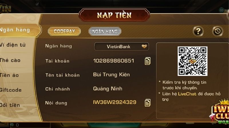 Các Phương Thức Nạp Tiền Iwin Nhanh Chóng và Tiện Lợi